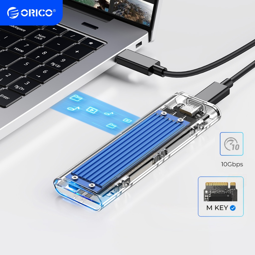 ORICO 經典透明款M.2 NVME ssd 行動外接硬碟盒Typec 10Gbps 相容筆電