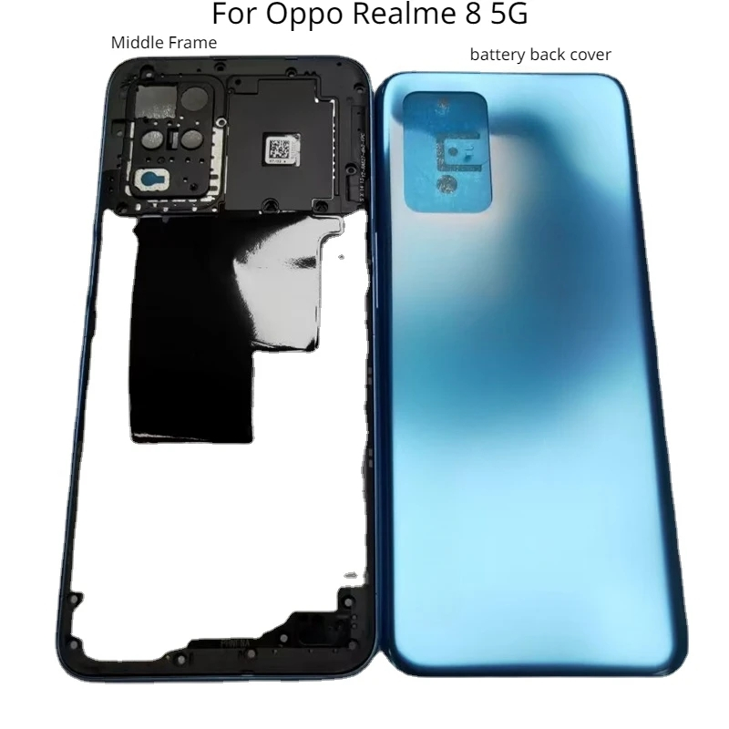 Oppo Realme 8 5G RMX3241 後蓋電池門外殼、擋板和側按鈕維修零件的中框 | 蝦皮購物