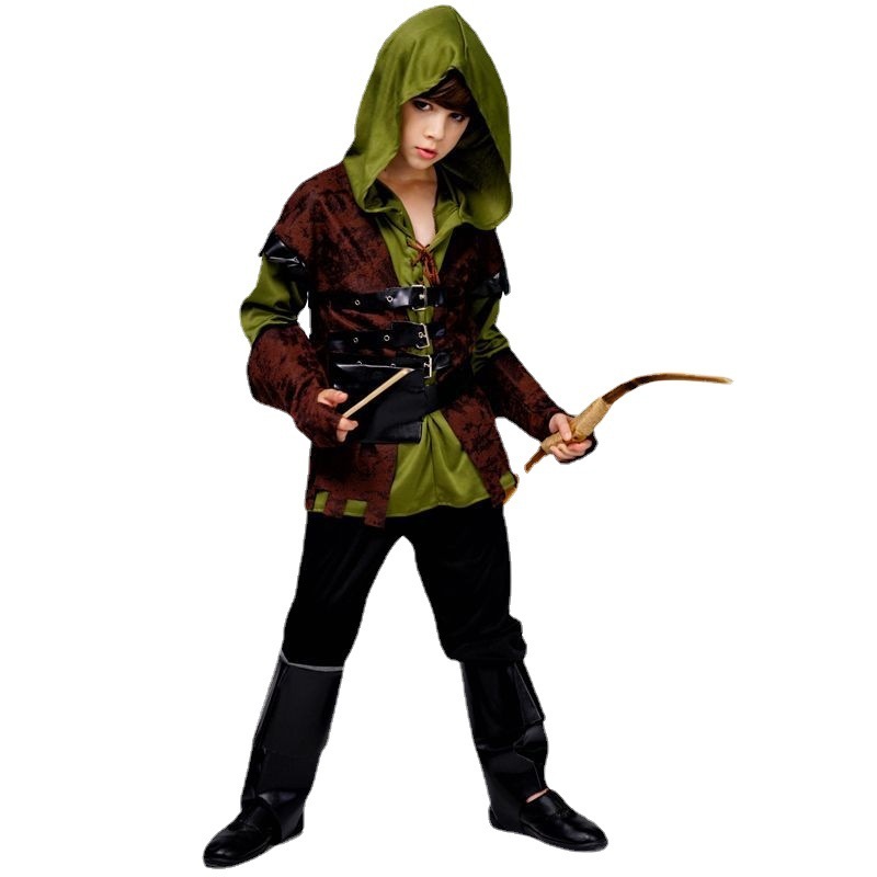 Hunter Hood Robin Hood Costume for Boy's Huntsman Hood 服裝綠色豪 | 蝦皮購物