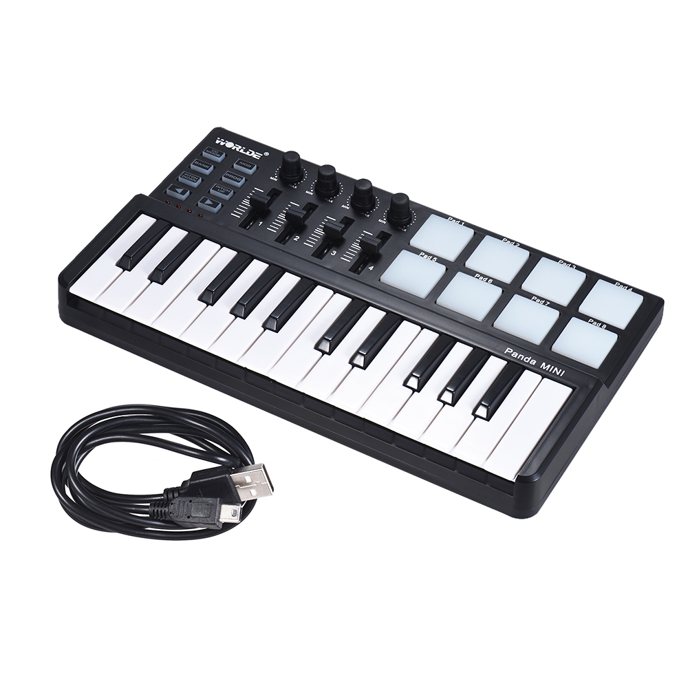 Worlde Panda MIDI 控制器 便攜式迷你 25 鍵 USB 鍵盤 | 蝦皮購物