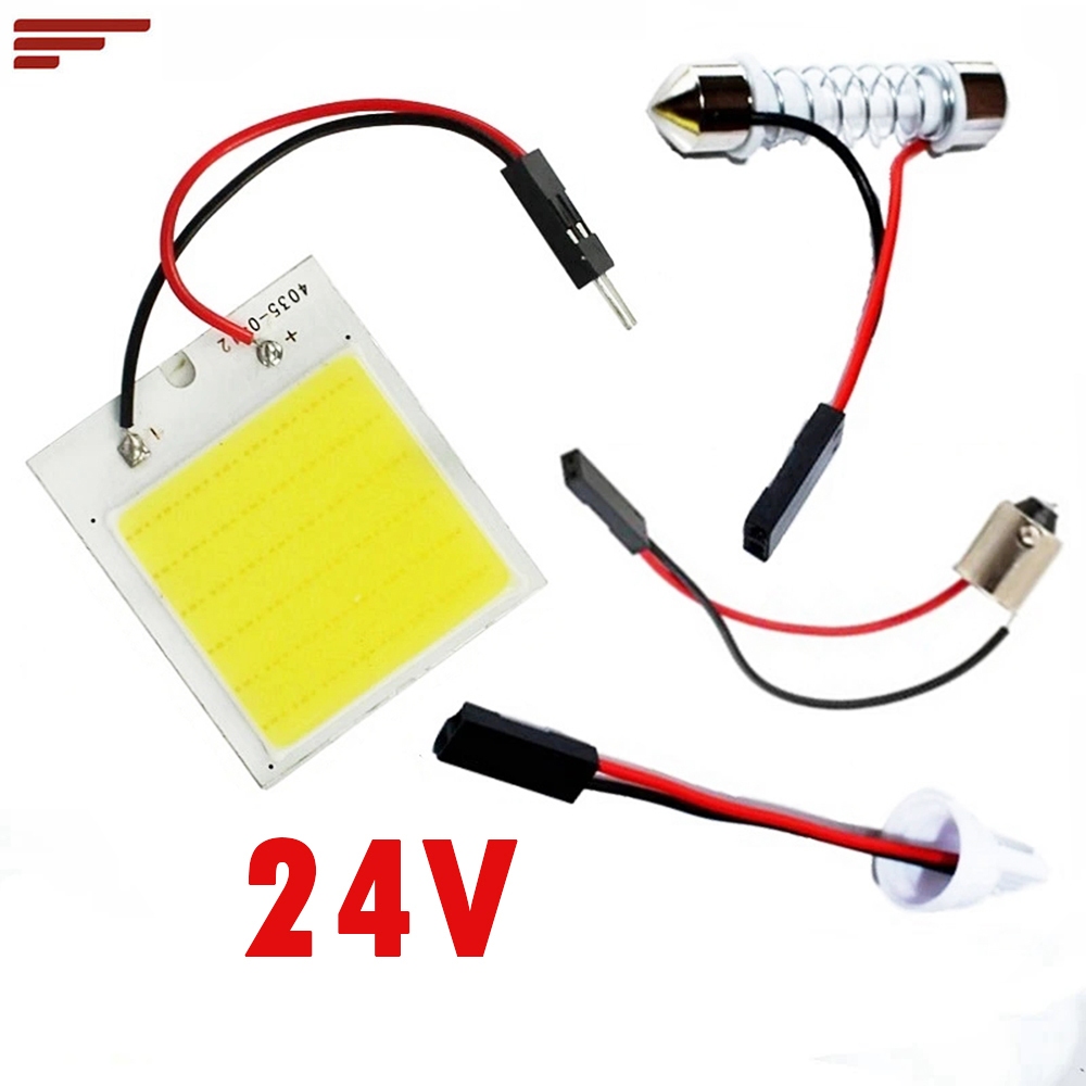 24v 卡車汽車內飾圓頂閱讀燈 BA9S T10 W5w Festoon Adapter Led 48 COB 白色面板 | 蝦皮購物