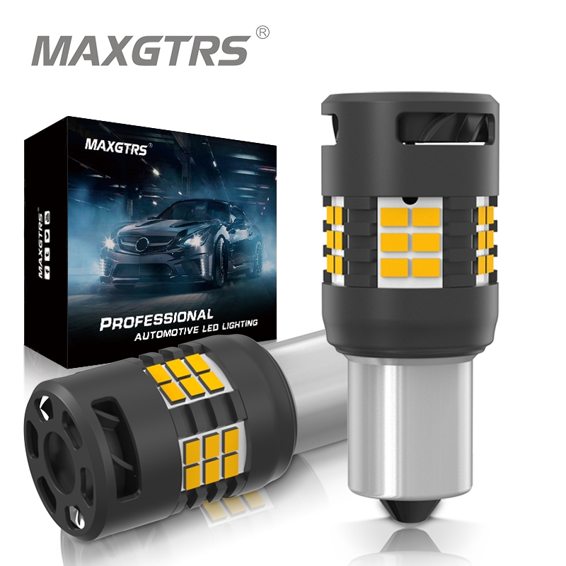 KaiDengZhe 2 stuks 1156 BAU15S PY21W LED-lampen wit/oranje, twee kleuren, omschakelbaar, LED voor richtingaanwijzer en dimlichten, foutloze Canbus 2835 42 SMD 12V LED met 50W 6 Ohm