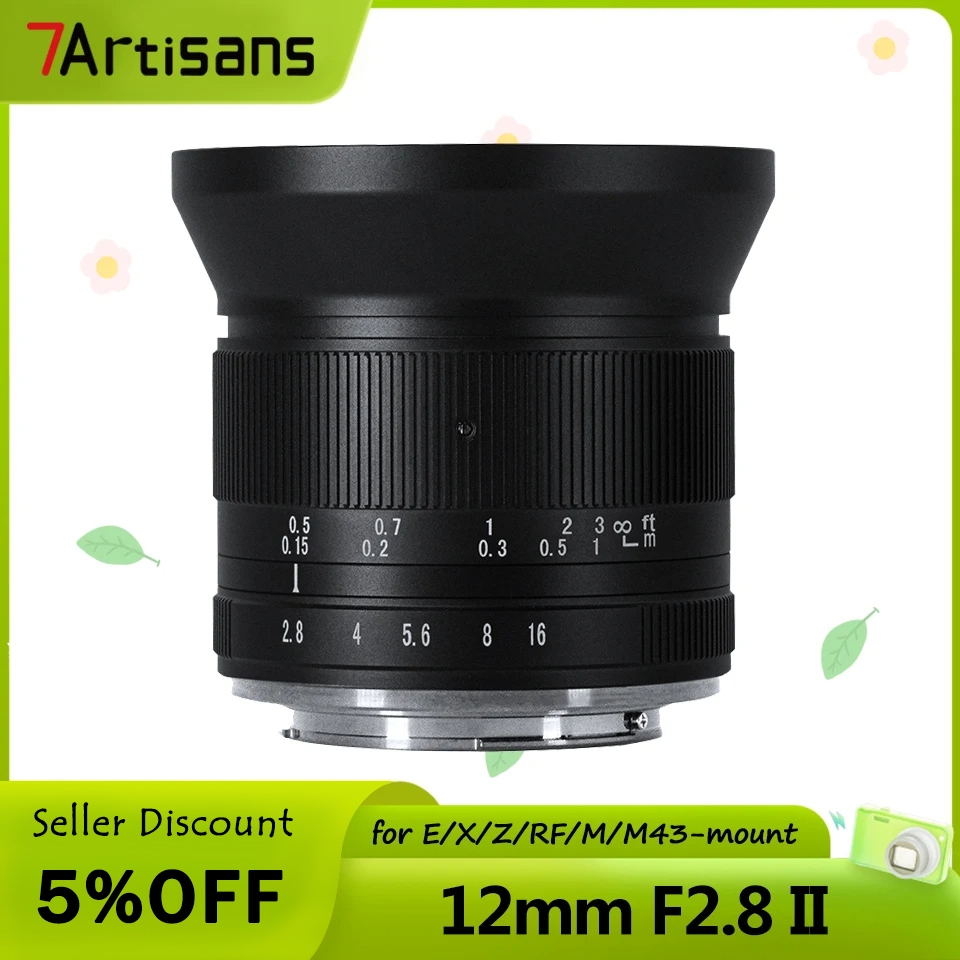 七工匠7artisans 12mm F2.8 II APS-C 超廣角鏡頭手動對焦定焦鏡頭適用