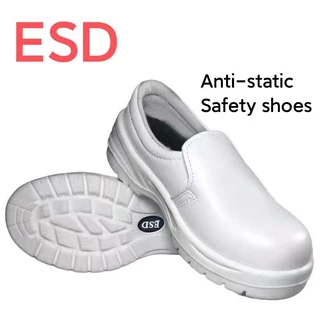 [Uhome]防靜電鞋安全靴男ESD防靜電安全鞋白色防靜電安全鞋防螨除塵工程鋼頭鞋食品勞保麵包廠