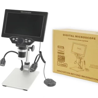 7 英寸數碼顯微鏡 1200 倍變焦 12MP 高清電子顯微鏡相機放大鏡,用於焊接手機維修顯微鏡