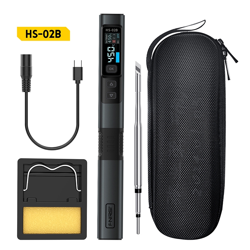 FNIRSI HS02A智能電烙鐵100W便攜式恆溫焊臺焊筆家用維修焊接DC /PD/QC供电 可调温USB電烙鐵 蝦皮購物