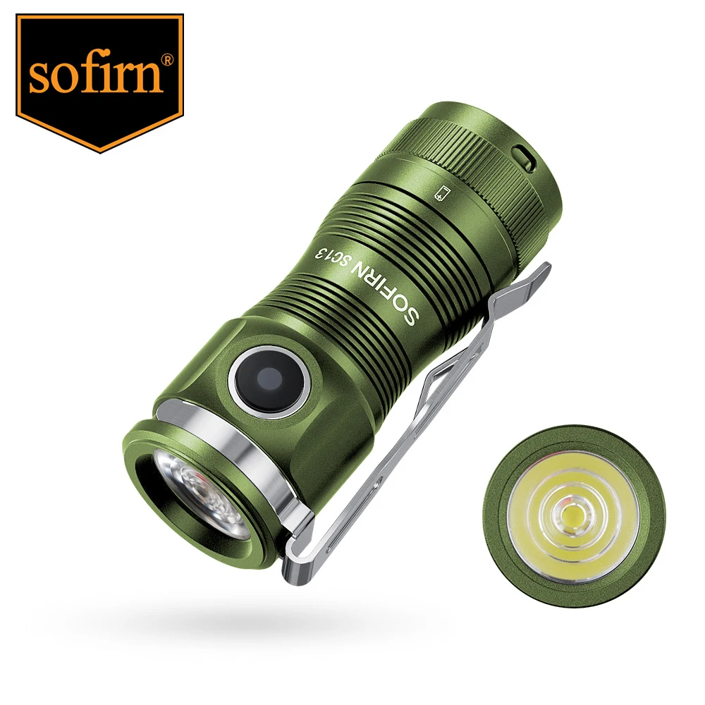 Sofirn SC13 新款綠色鑰匙扣手電筒可充電 USB C 1300 流明小型 LED 手電筒輕巧緊湊型 Edc 燈 | 蝦皮購物