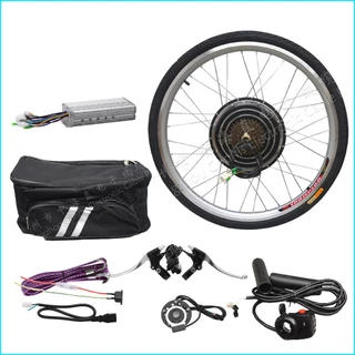 28寸48v 1000w腳踏車改裝電動套件工具包 前後輪 電機可選銀黑色或黑色