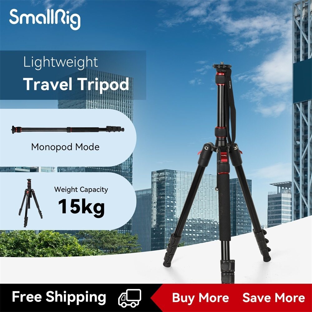 SmallRig T-10 相機直播三脚架，170cm可折疊鋁制三脚架和單脚架，承重15kg，適用於相機、手機，高度可調 | 蝦皮購物