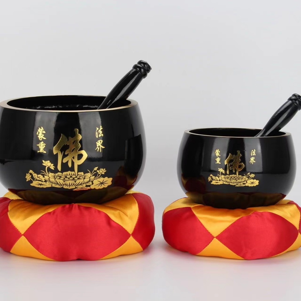 臺灣銅磬 頌缽銅缽碗 佛音碗 修行缽 瑜伽靜心缽法器 大罄 黑色銅慶木魚 蓮花磬三件式組 | 蝦皮購物