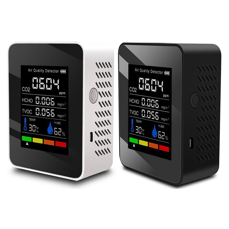 多功能5合1 CO2儀表數字溫濕度測試儀二氧化碳TVOC HCHO檢測儀空氣質量監測儀 | 蝦皮購物
