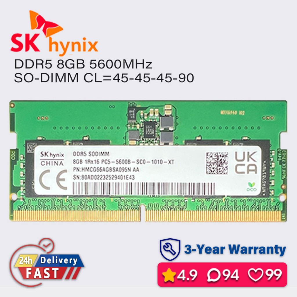 Sk hynix 海力士ddr5 8gb 16gb 32gb 5600mhz sodimm 筆記本電腦內存