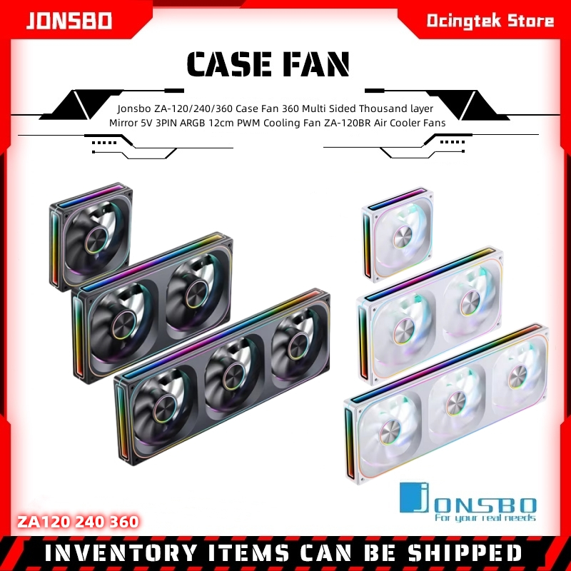 Jonsbo ZA-120/240/360 機箱風扇360 多面千層鏡面5V 3PIN ARGB 12cm