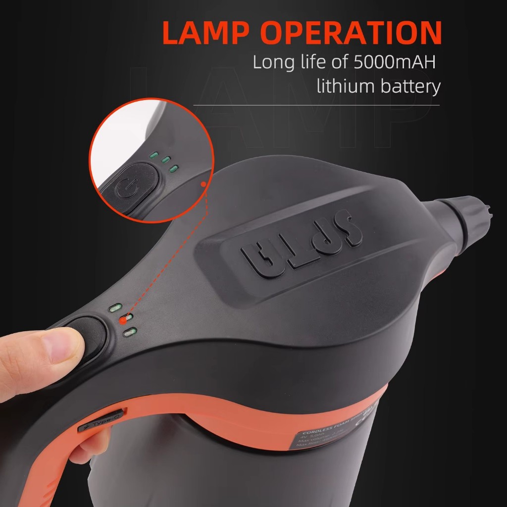 Spta 壓力泡沫噴霧器,2.25L/76 oz 電動加壓肥皂噴霧器汽車泡沫噴霧器