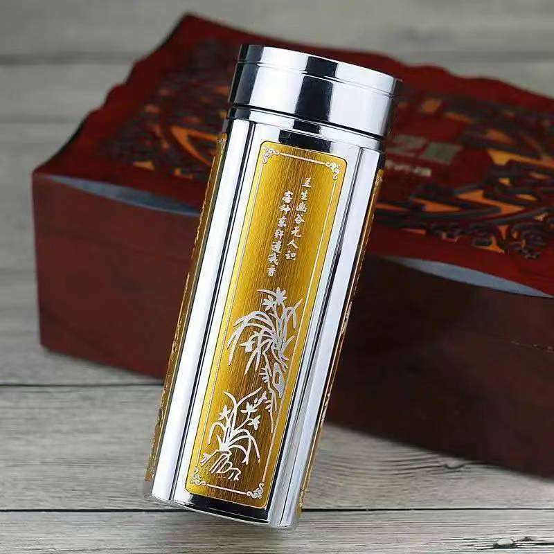 銀盃子999純銀保健杯千足銀內膽保溫杯雪花銀水杯高檔養生銀茶杯免費