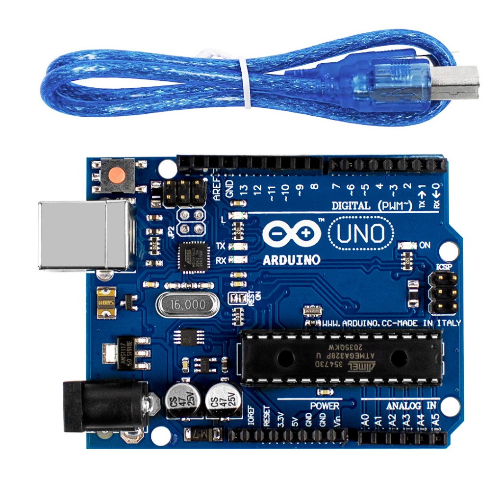 LAFVIN UNO R3 板 ATMEGA328 控制器,帶 USB 電纜,兼容 Arduino IDE | 蝦皮購物