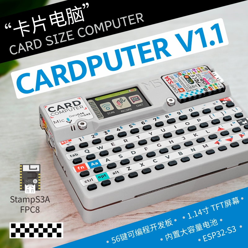 M5Stack Cardputer V1.1 ESP32-S3 Con Tastiera QWERTY, Display IPS Da 1.14", Microfono E RTC