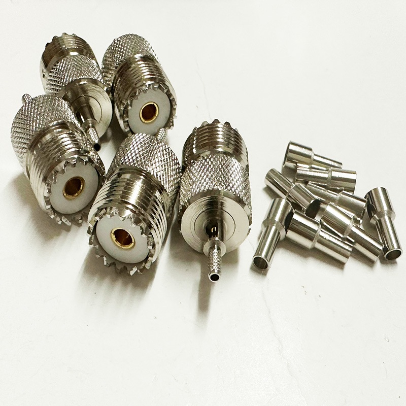 1 pz UHF femmina SO239 jack paratia angolo retto crimpatura