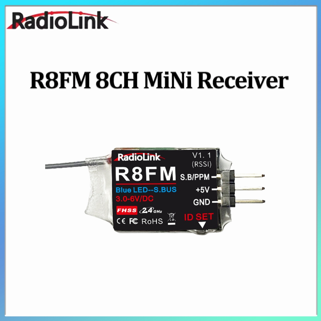 RadioLink R8EF R8FM 8 通道接收器,用於遠程 2000 米,帶 PWM PPM SBUS 信號輸出 | 蝦皮購物