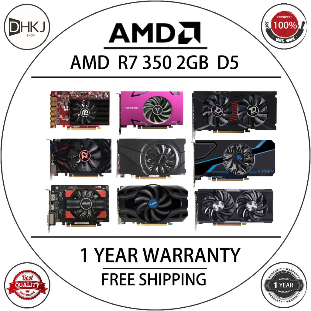 二手 AMD R7 350 2GB(隨機品牌發貨)顯卡 GPU AMD 視頻屏幕卡台式電腦電腦遊戲地圖顯卡 VGA HD | 蝦皮購物