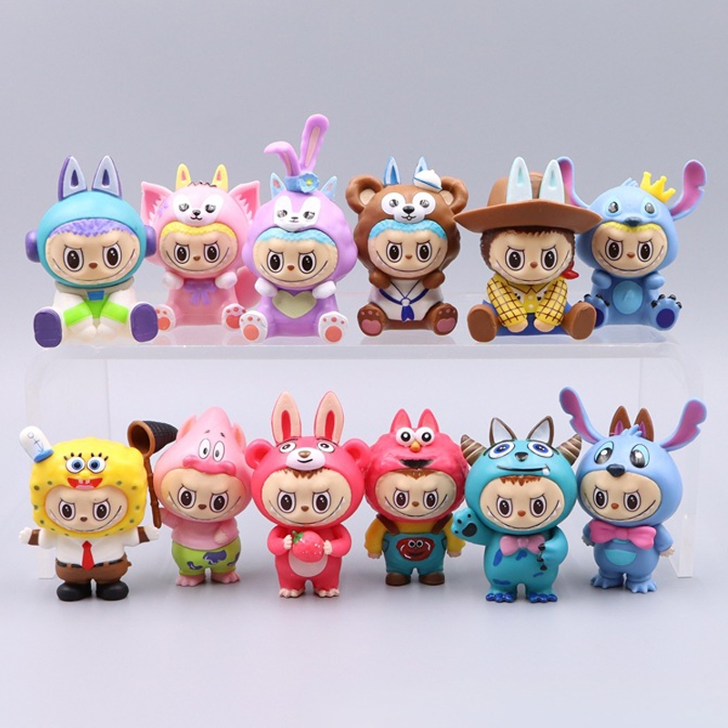 6 件/套 POP MART Labubu Monster Stitch Patrick Star Woody Buzz | 蝦皮購物
