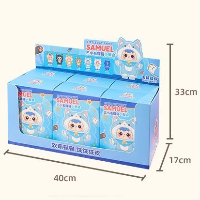 現貨速發】Samuel 三小毛貓貓小聚會搪膠臉毛絨公仔盲盒女生生日禮物手