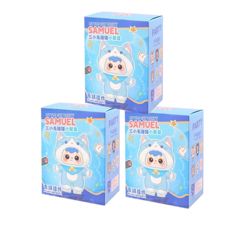 現貨速發】Samuel 三小毛貓貓小聚會搪膠臉毛絨公仔盲盒女生生日禮物手