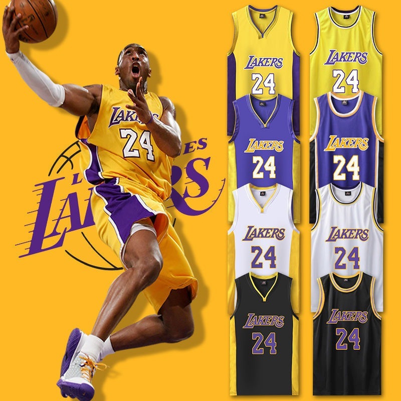 Kobe 球衣 nba 球衣 科比V領24號 園領籃球衣 實戰球衣 籃球背心 籃球訓練衣 籃球訓練服 兒童成人款籃球衣服 | 蝦皮購物