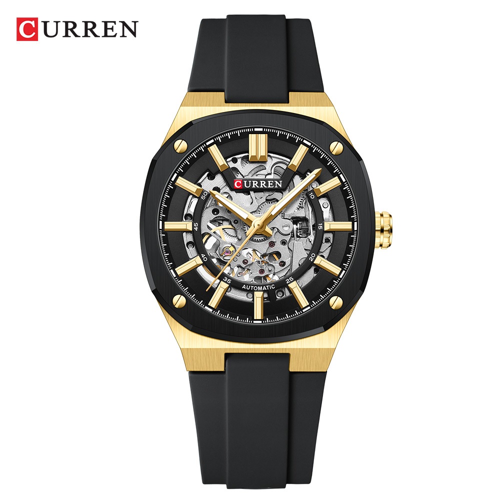 CURREN 全自動機械表商務優雅機芯心形防水夜光男士手錶8485 X | 蝦皮購物