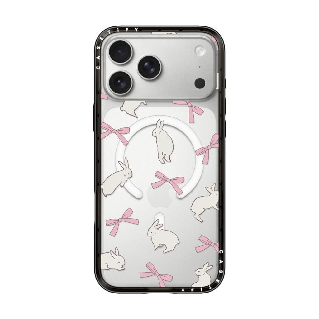CASETiFY 白兔與粉紅蝴蝶結Rabbit Ribbon iPhone 17/16/15/Air/ Pro