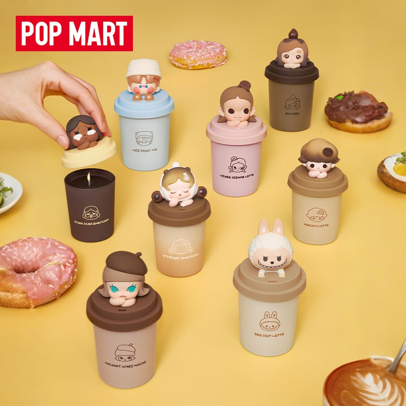 POP MART 泡泡瑪特泡泡萌粒咖啡工廠系列蠟燭香氛盲盒畢業禮物蠟燭香薰
