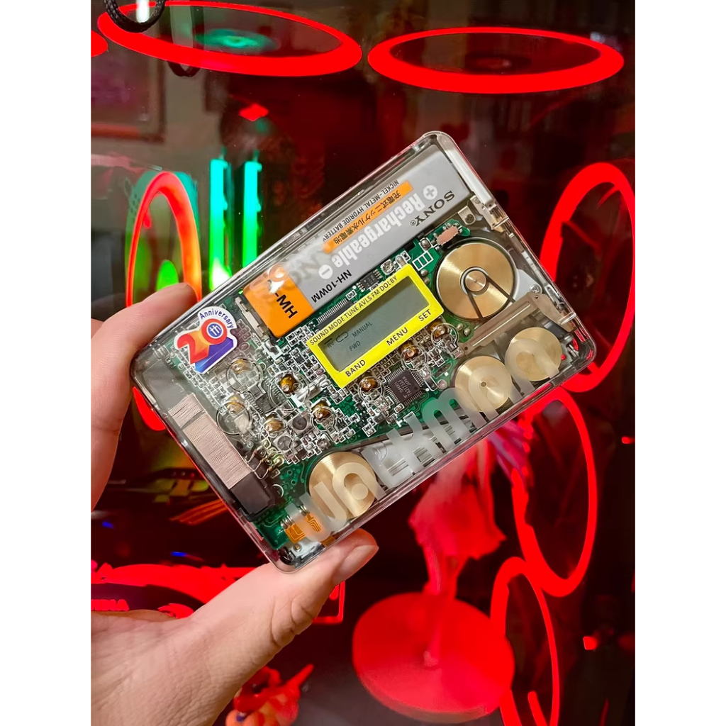 索尼WM-FX877 透明盒式隨身聽| 定制透明盒| 磁帶和收音機| 3 波段均衡