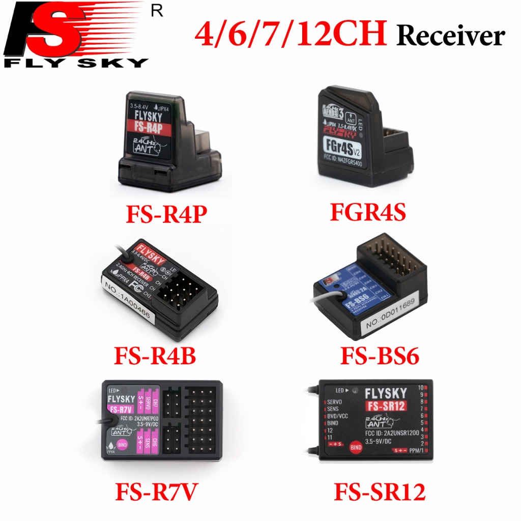 FLYSKY FS-R4P FS-R4B FGR4S BS6 FS-R7V FS-SR12 4/6/7/12CH 2.4 | 蝦皮購物