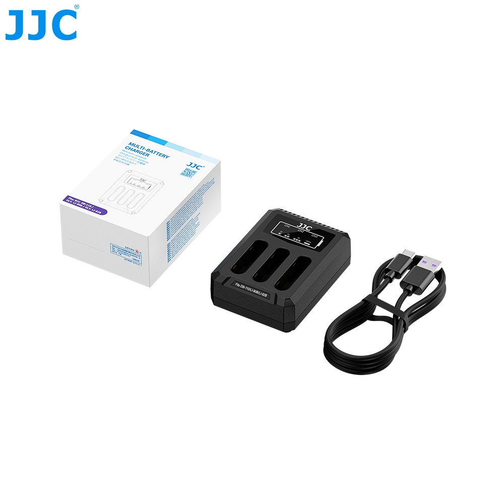 JJC 理光DB-120 電池充電器Ricoh GR IV GR4 GRIV 相機電池三槽充電座三