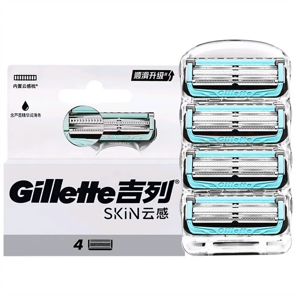 GILLETTE 吉列 Skinguard 剃須刀片適用於吉列敏感皮膚手動剃須刀替換剃須刀片頭補充裝 | 蝦皮購物