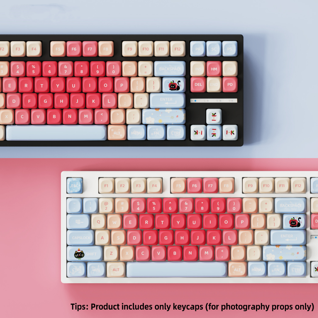 Apple Kitty 鍵帽 121 鍵 PBT 材料 MOA Profile DYE-SUB 適用於 CHERRY M | 蝦皮購物