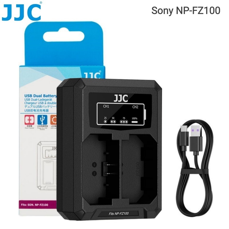 JJC 相機NP-FZ100電池充電器Sony ZV-E10 II a6700 a6600 a9 II ZVE1等