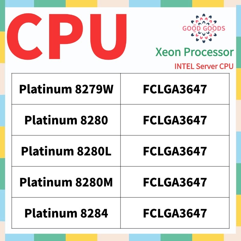 Xeon Platinum 8279W 8280 8280L 8280M 8284 第 2 代英特爾至強處理器服務器 C | 蝦皮購物