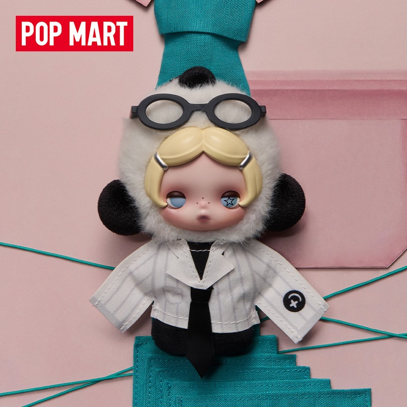 POP MART 泡泡瑪特θ SKULLPANDA 不想不想系列毛絨公仔掛件正版盲盒潮玩