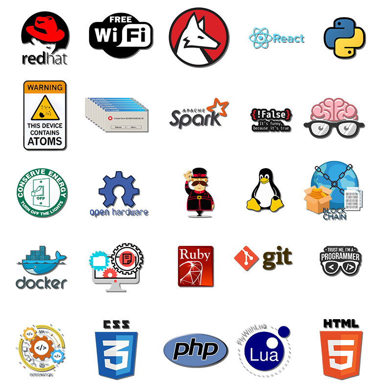 105 件編程器貼紙筆記本電腦貼紙技術開發者貼花 C C++,Dev Pyt 包語言編碼器 | 蝦皮購物
