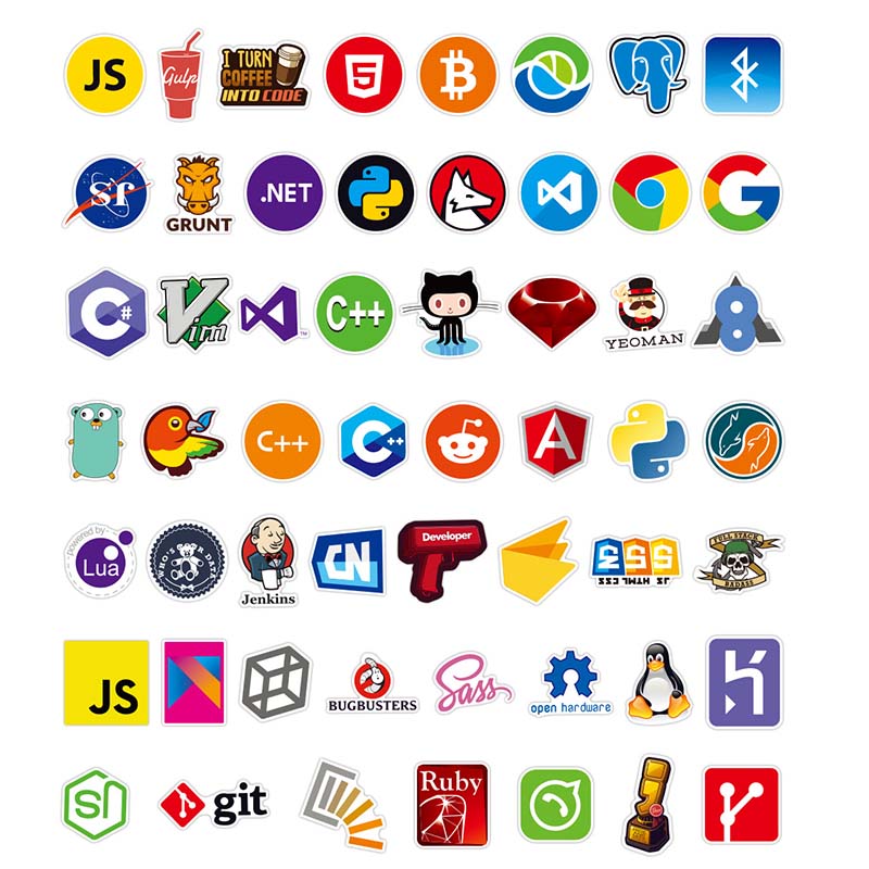 105 件編程器貼紙筆記本電腦貼紙技術開發者貼花 C C++,Dev Pyt 包語言編碼器 | 蝦皮購物