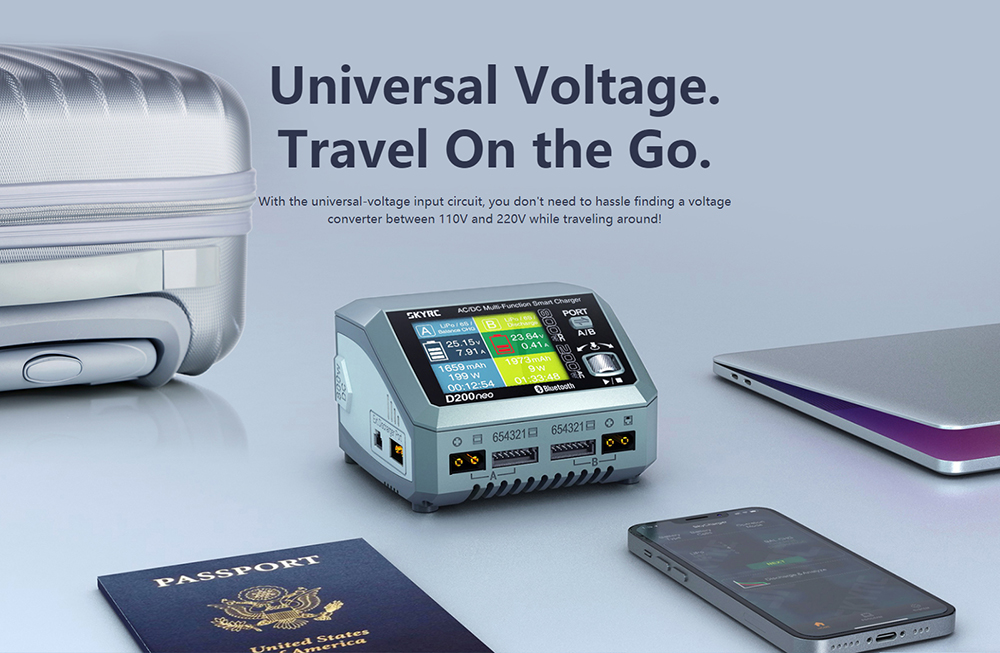 Chargeur équilibreur SkyRC Q200neo Pour Batteries LiPo - Puissance AC 200W / DC 400W, Charge 1 à 6 Cellules (1-6S)