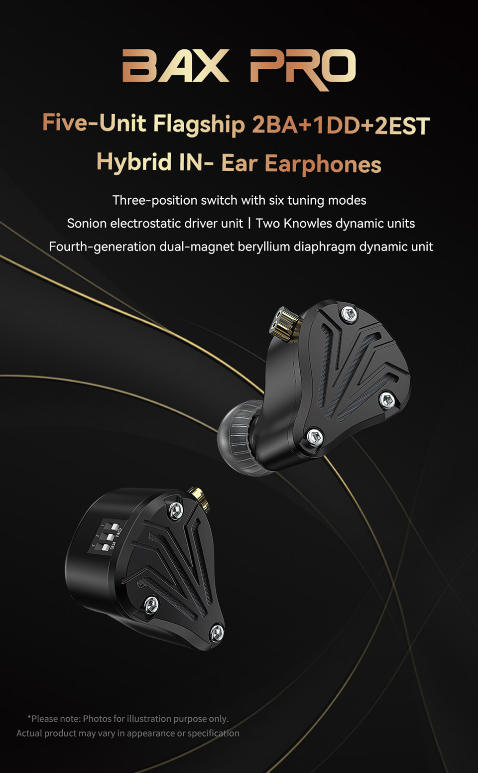 Trn BAX Pro 2BA 1DD 2EST Tribrid 金屬入耳式耳機IEM HIFI DJ 監聽