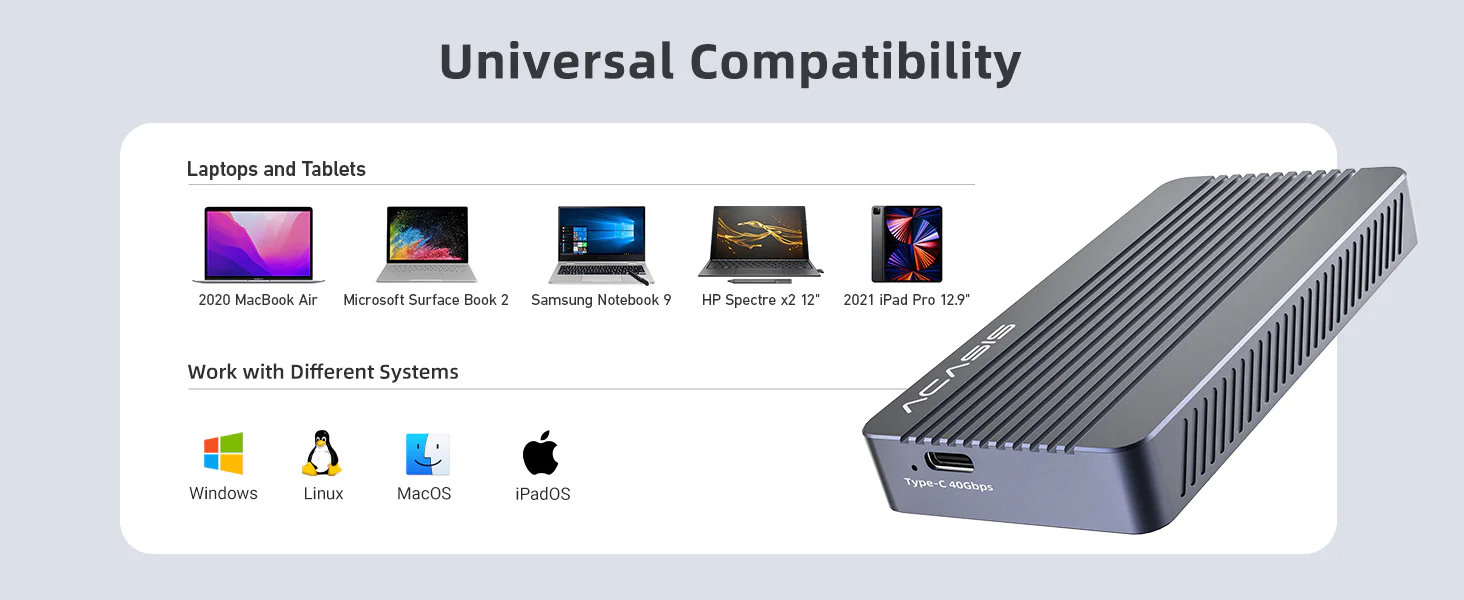 ACASIS 雷電3/4外接硬碟盒USB4.0 硬碟外接盒M.2 NVME移動硬碟盒 ACASIS 雷電3/4外接硬碟盒USB4.0 硬碟外接盒M.2 NVME移動硬碟盒