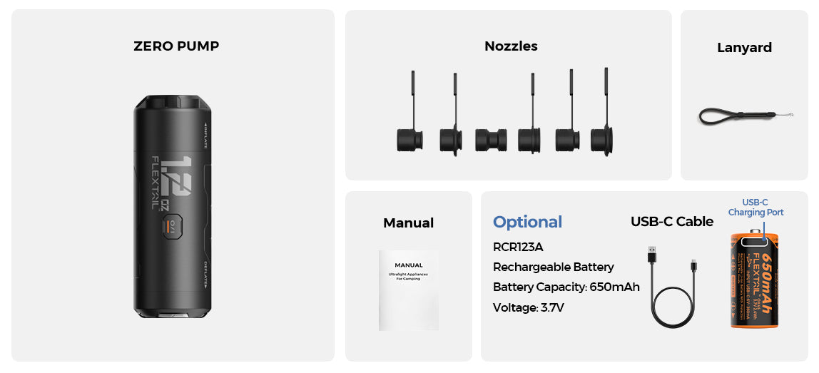 FLEXTAIL ZERO PUMP 極輕迷你充氣泵超迷你便携充氣幫浦充氣/吸氣