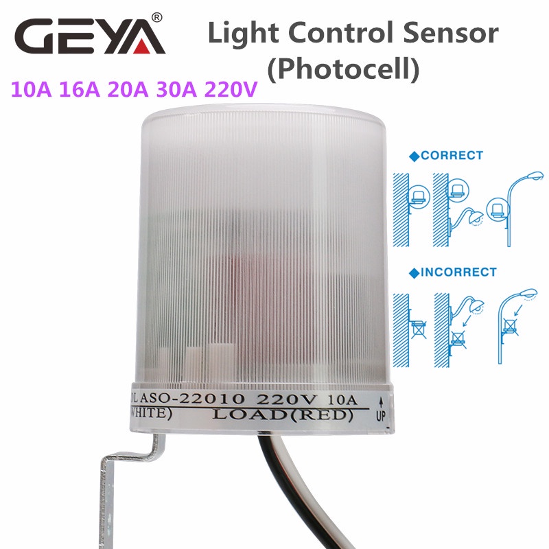 GEYA光電傳感器光傳感器自動光電管街道光電光控開關10/16/30A | 蝦皮購物