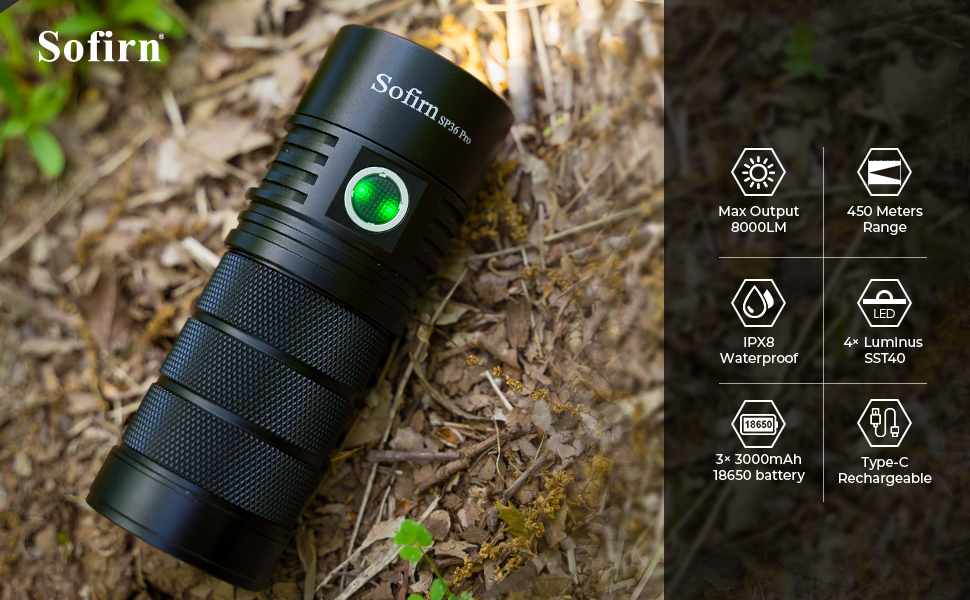 Sofirn SP36 Pro實測超強8000流明手電筒 四顆SST40燈珠 BLF發燒友論壇定製Anduril程序 | 蝦皮購物