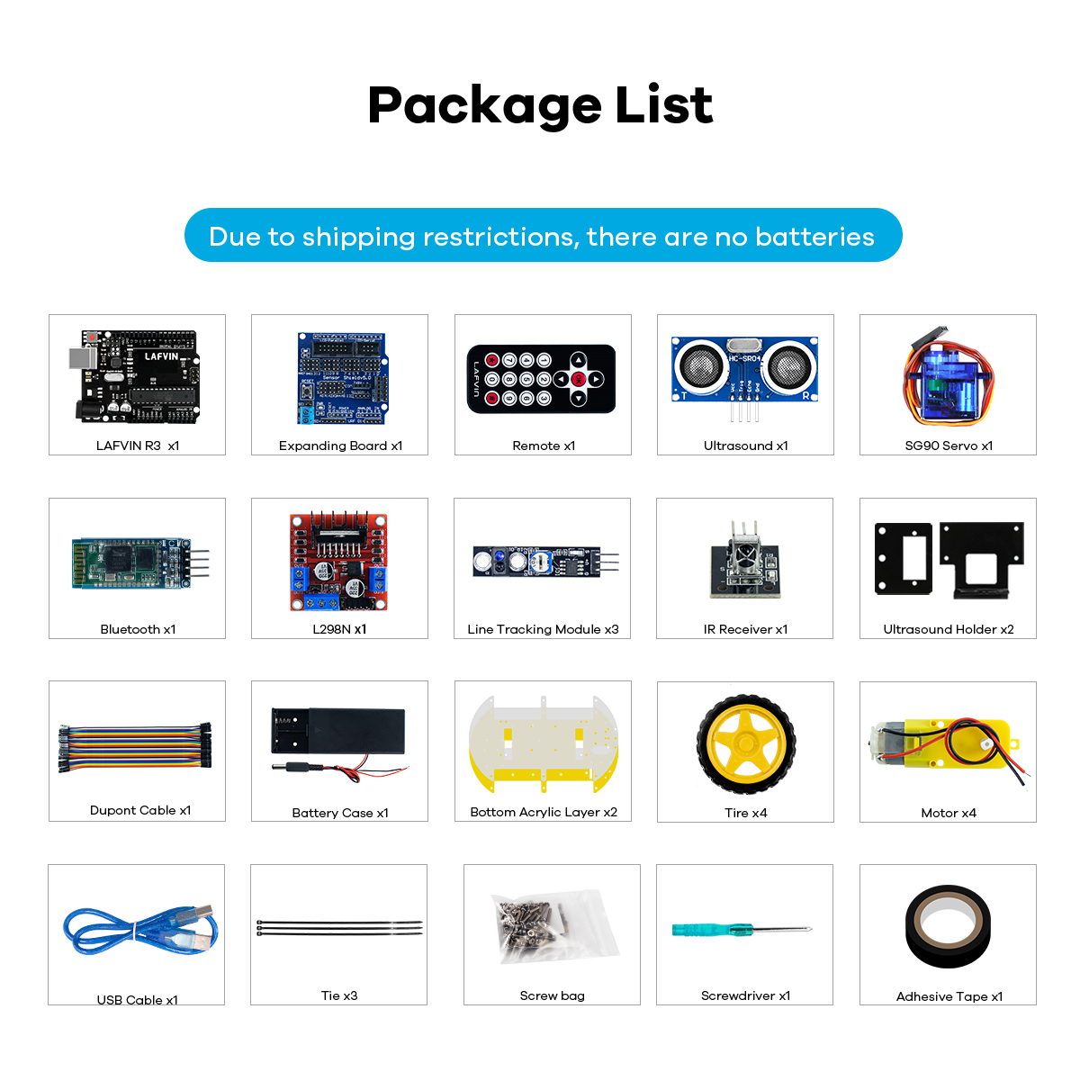 【現貨】LAFVIN 智能機器人車載套件包括 UNO R3、超聲波傳感器、Arduino 藍牙模塊,帶教程 | 蝦皮購物