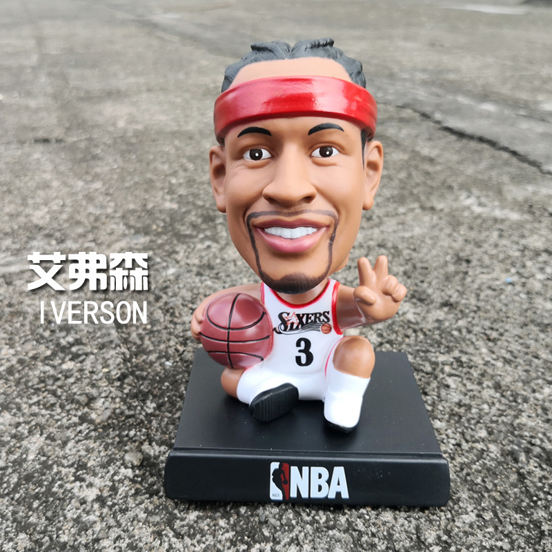 12款nba籃球運動員邁克爾喬丹斯蒂芬庫裡凱里歐文詹姆斯哈登汽車裝飾搖頭公仔pvc可動人偶模型玩具公仔手機支架支架 | 蝦皮購物