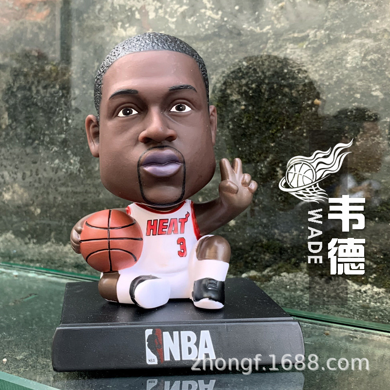 12款nba籃球運動員邁克爾喬丹斯蒂芬庫裡凱里歐文詹姆斯哈登汽車裝飾搖頭公仔pvc可動人偶模型玩具公仔手機支架支架 | 蝦皮購物